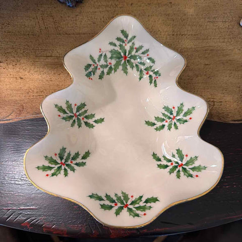 Lenox Tree & Holly Candy Dish