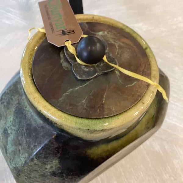 Ceramic Vase With Copper Lid