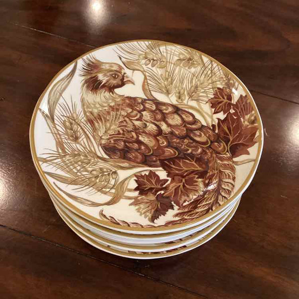 Pottery Barn Set of 8 "Pheasant" Salad Plate