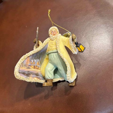 Thomas Kinkade Santa Ornament - Winter Scene on Cape