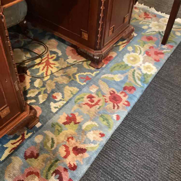 Seville Blue Floral Rug - India Weave