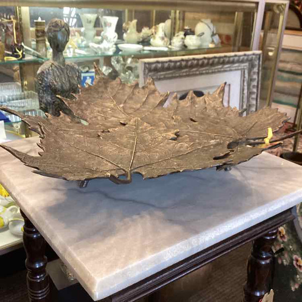 Three  Leaf Metal Decorative Bowl