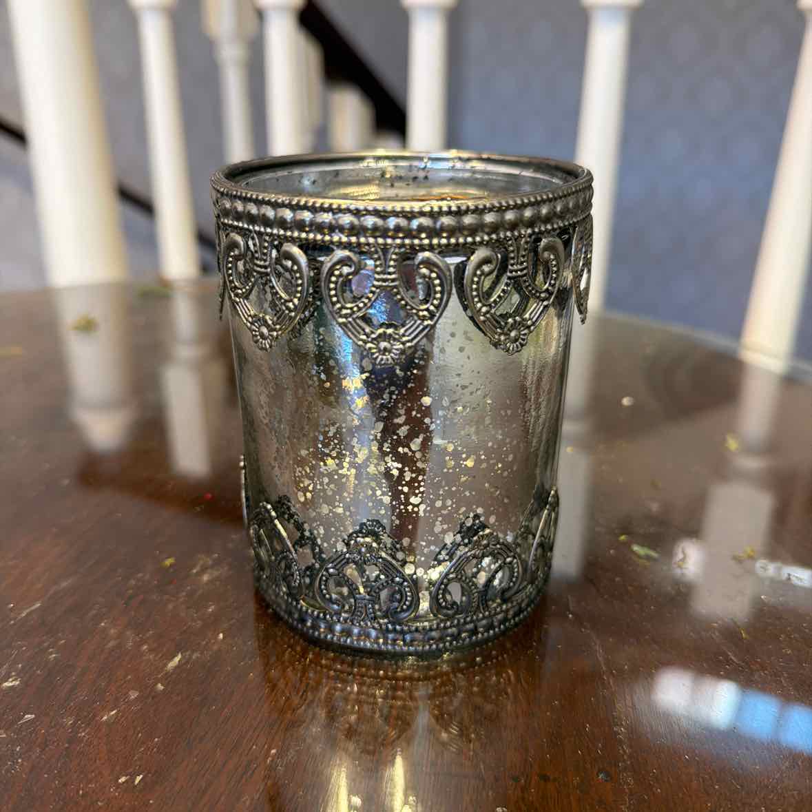 Mercury Glass Candle Holder