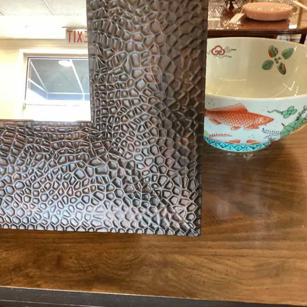 Mirror with Hammered Metal Frame