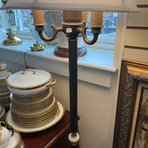 Antique Brass And Marble Floor Lamp