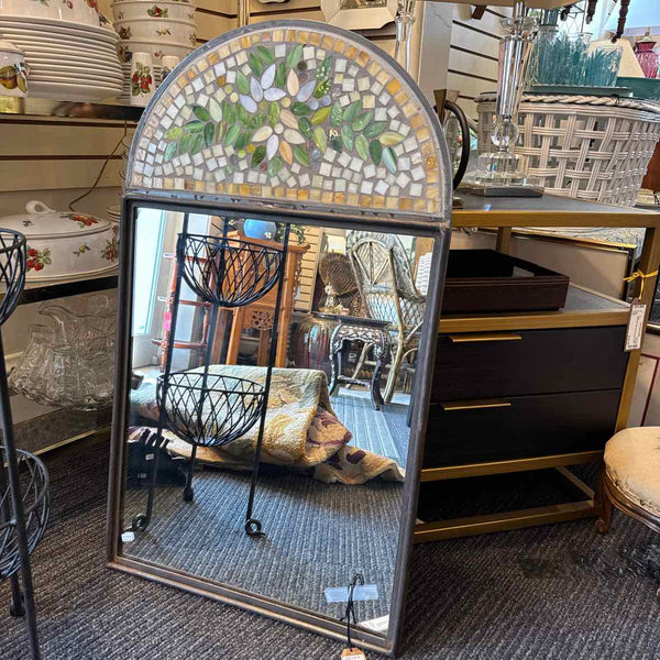 Mosaic Metal Arched Mirror