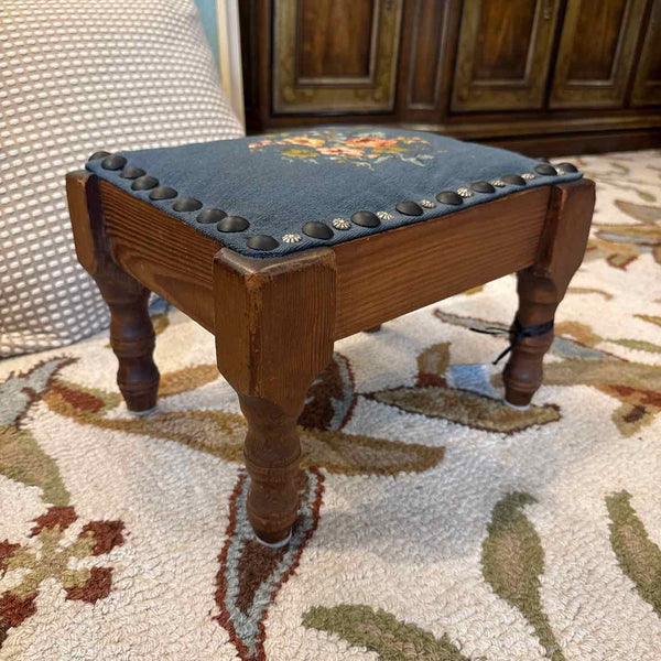 Needlepoint Floral Stepstool