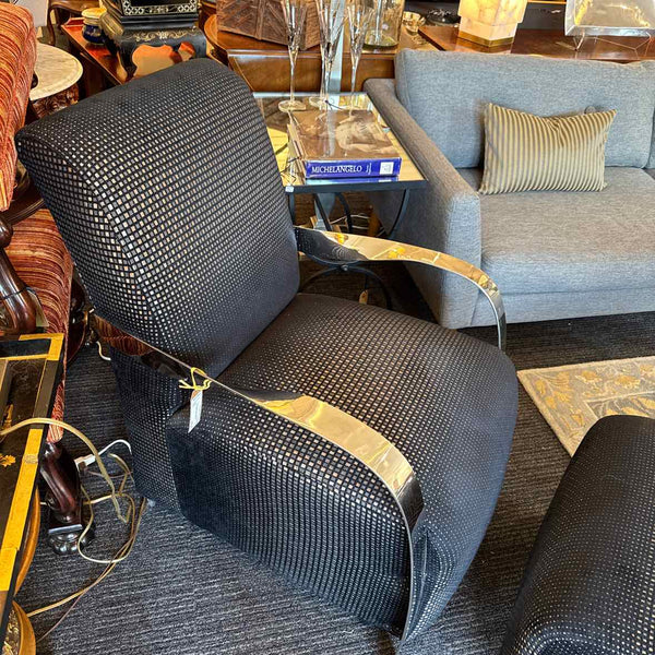 Black & White Contempo Chair & Ottoman
