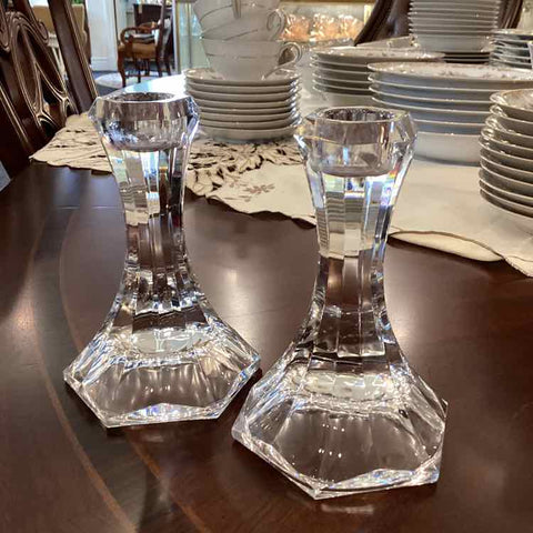 Pair of Towle Crystal Candleholders