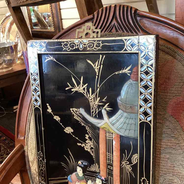 Black Lacquer Asian Wall Panel