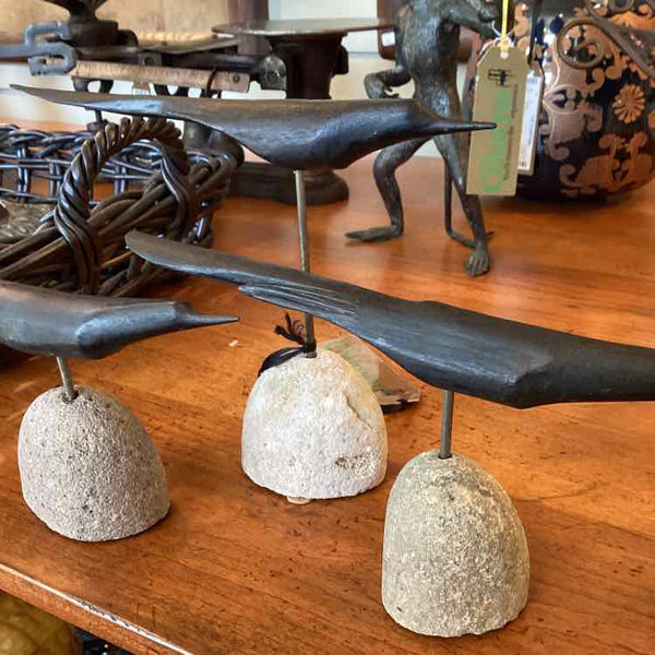 Three Wooden Carved Birds