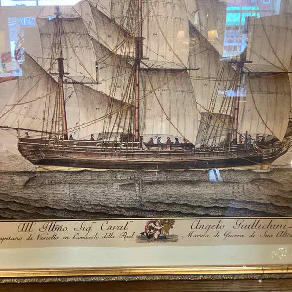Gold Framed Ship