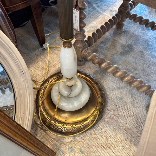 Antique Brass And Marble Floor Lamp
