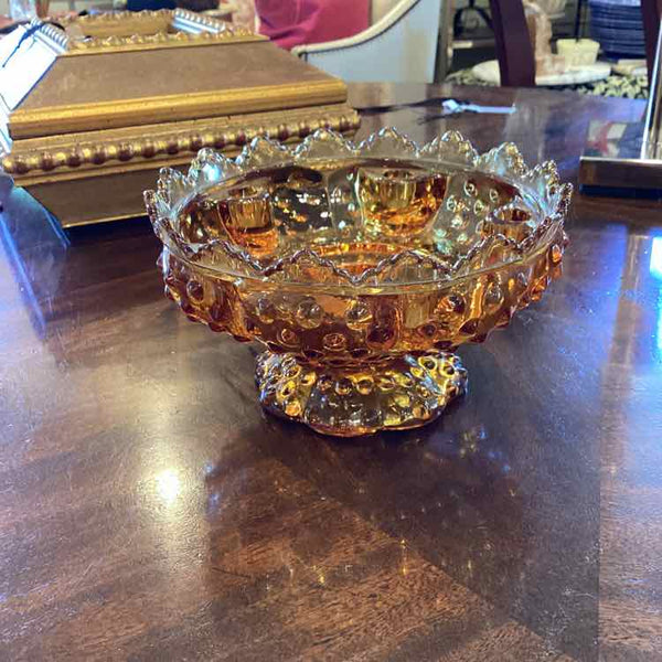 Fenton Amber Taper Candle Holder