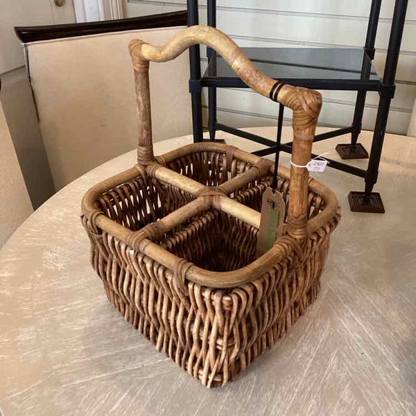 Vintage Wicker Bottle Basket