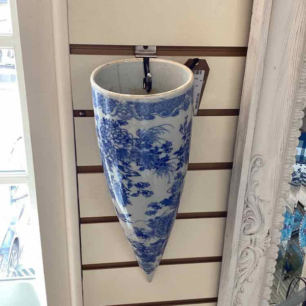 Blue and White Wall Pocket