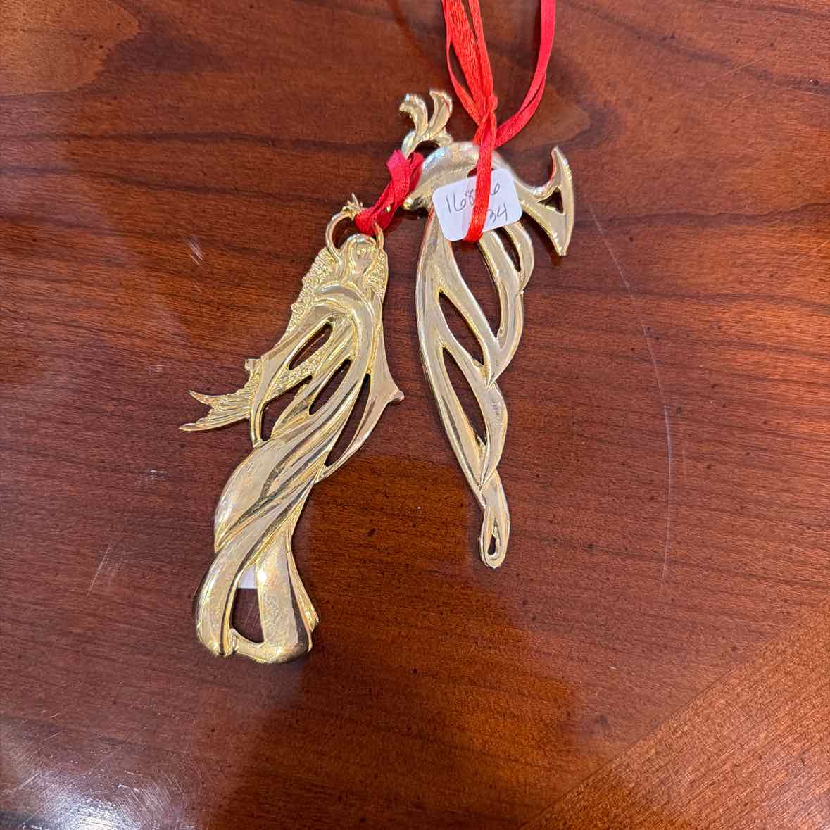 2 Wallace Gold Finish Ornaments