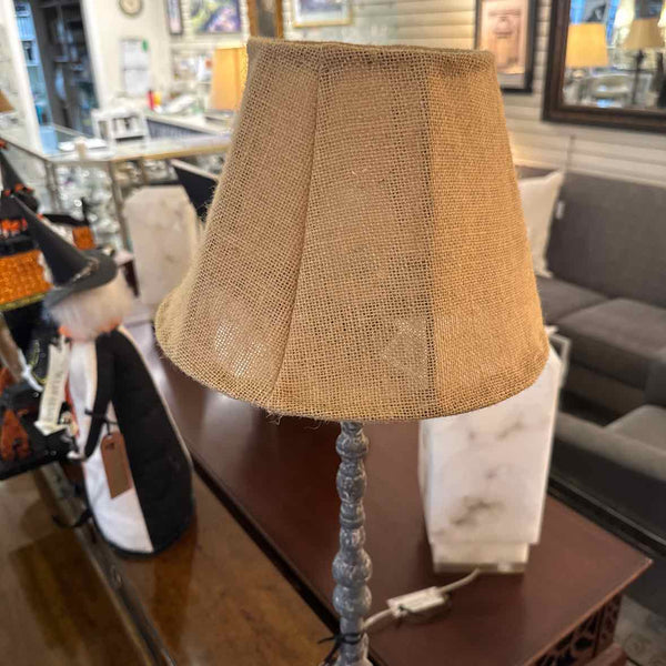 Pair Of Gray Candlestick Lamps
