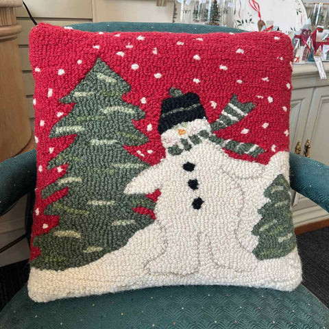 Wool Snowman Pillow