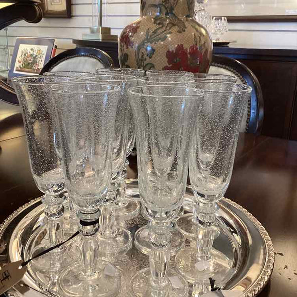 Set of 10 Itailan Bubble Champagne Flutes