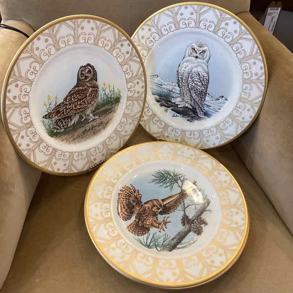 Eight Plates from Boehm Owl Plate Collection