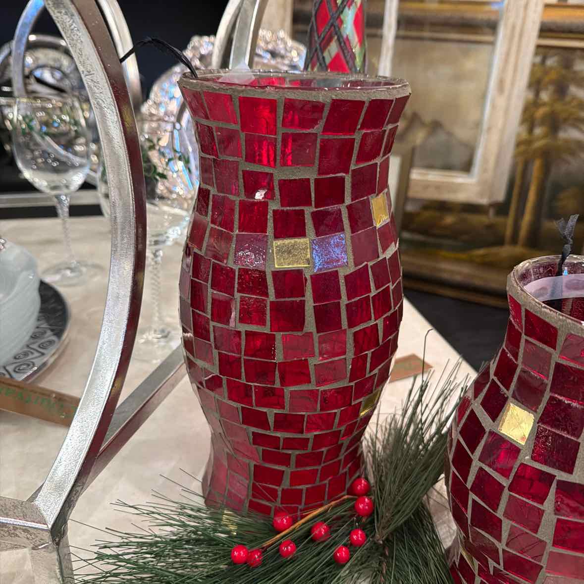 Red Glass Mosaic Hurricane