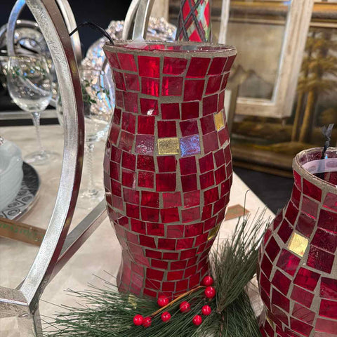 Red Glass Mosaic Hurricane