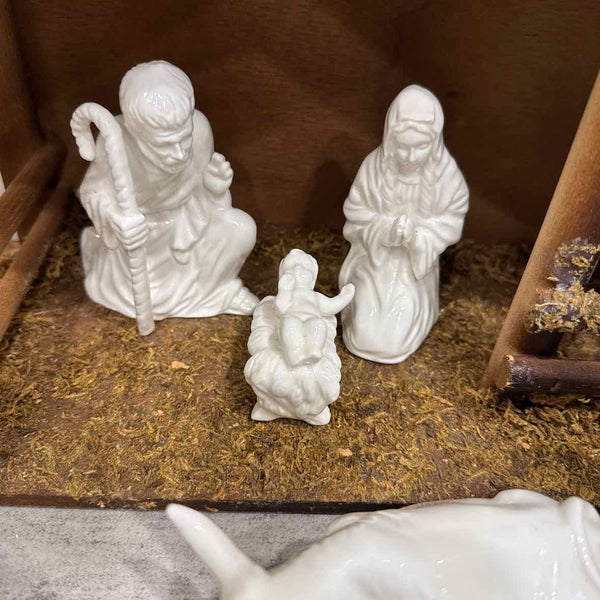 10 Pc Nativity Set - White Porcelain