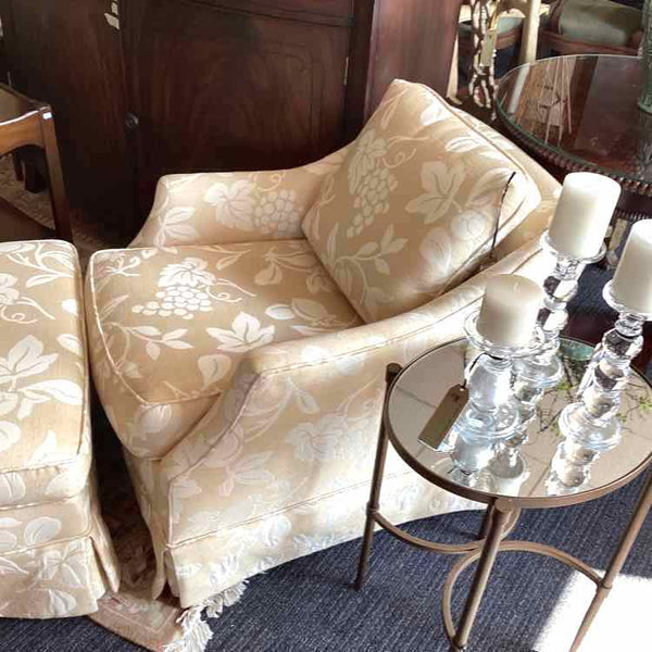 Jessica Charles Chair & Ottoman  -  Ivory