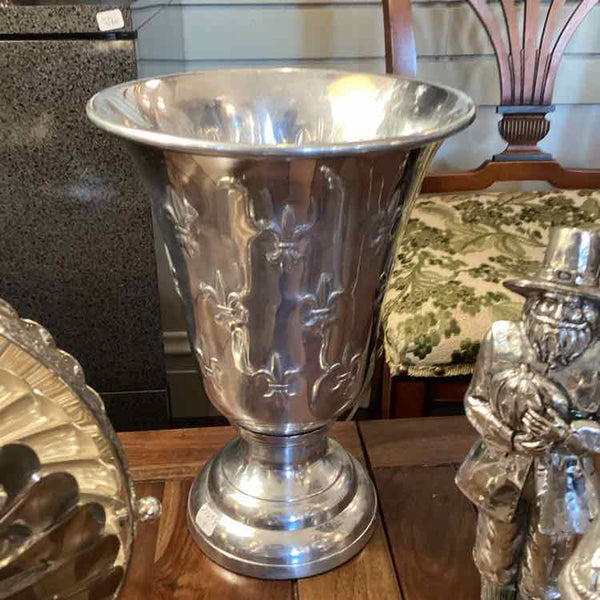 Silvertone Champagne Bucket with Fleur de Lis