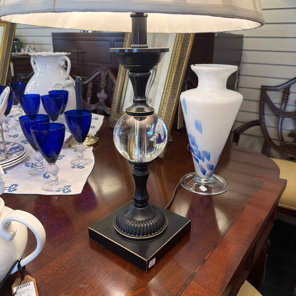 Pair of Metal & Lucite Lamps