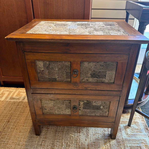 Wood & Pumice Side Table