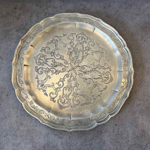 Vintage Pewter Serving Tray