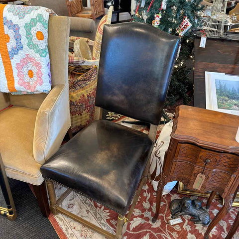 Rustic Leather Side Chair
