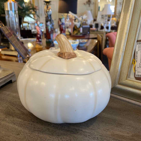 White Ceramic  Pumpkin
