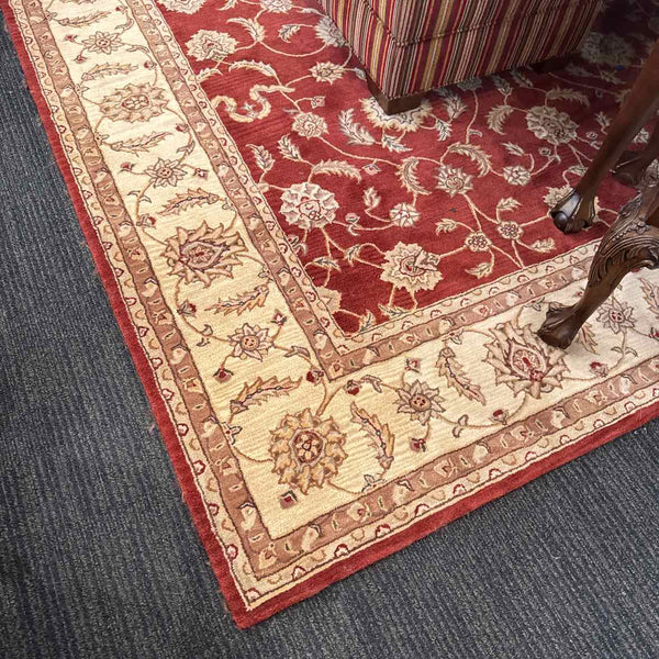 Rust And Beige Wool  Rug