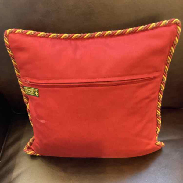 Cranberry Pillow With Cording