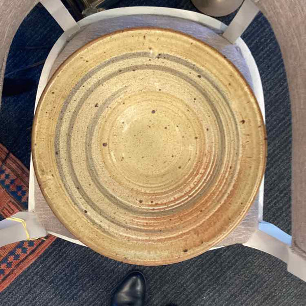 Pottery Bowl w/Mustard/Earth Tone Finish