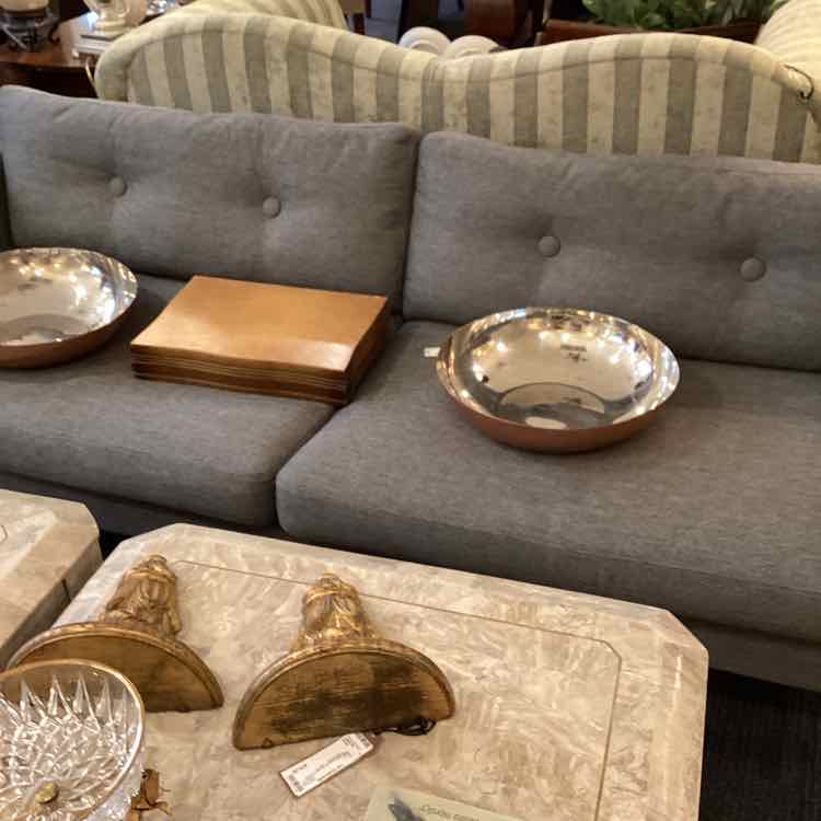 Grey Tweed Two-Seat Sofa