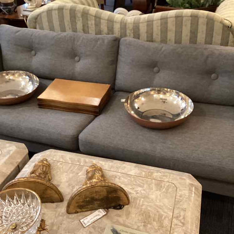 Grey Tweed Two-Seat Sofa