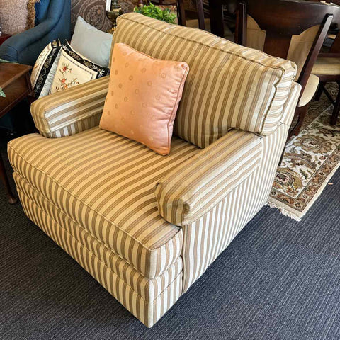 Thomasville Club Chair-Tan Stripe