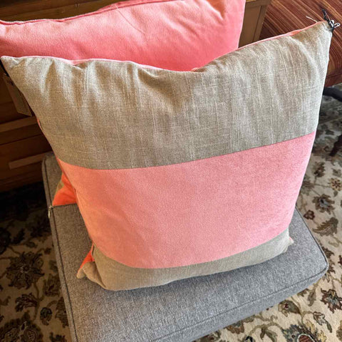 Peach And Gray Pillow