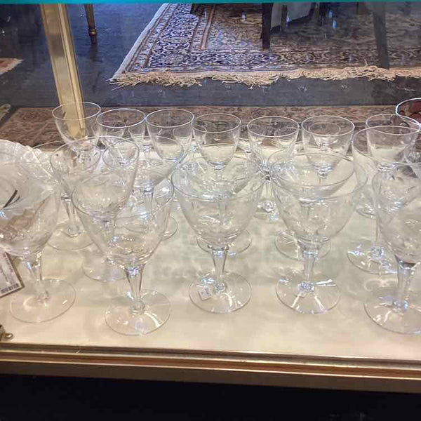 Fostaria "Nosegay" Crystal Glasses