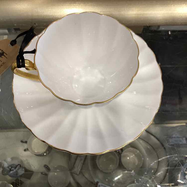 Shelley White and Gold Cup & Saucer