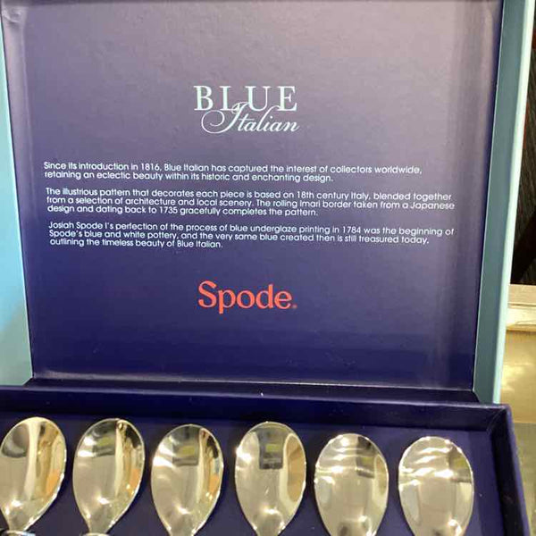 6 Spode Blue Italian Teaspoons