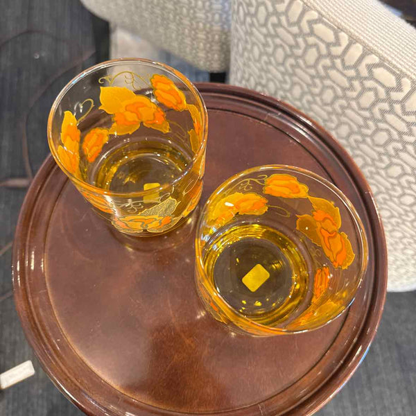Two William Janeri Leaf Glasses
