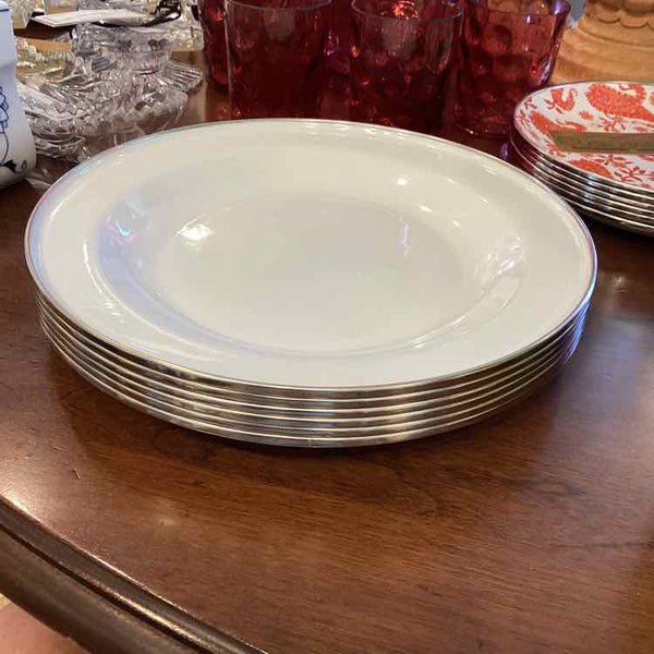 Six Pottery Barn Enamel Dinner Plates