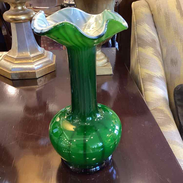 Green Hand Blown Vase