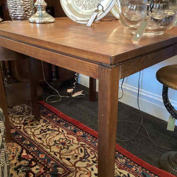 Game Table With Parquet Wood Top