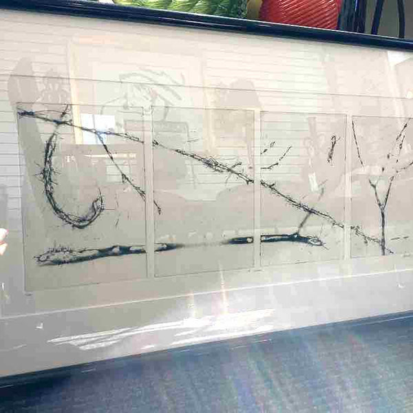 Four Panel Ink Drawing Print